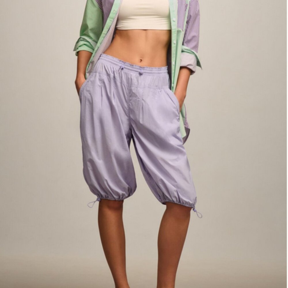 Lilac Drawstring Bermuda Shorts - Women